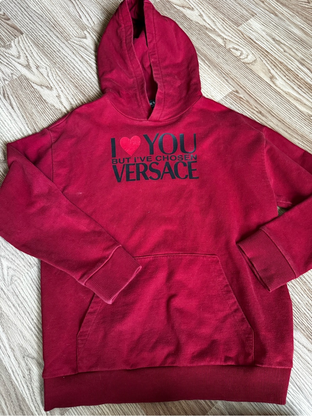 Versace Red Graphic Heart Hoodie